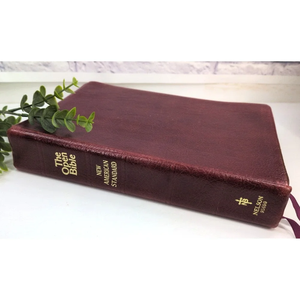 RARE 1979 LOCKMAN🚨The Open Bible Nelson Maroon Genuine Leather NASB Red Letter